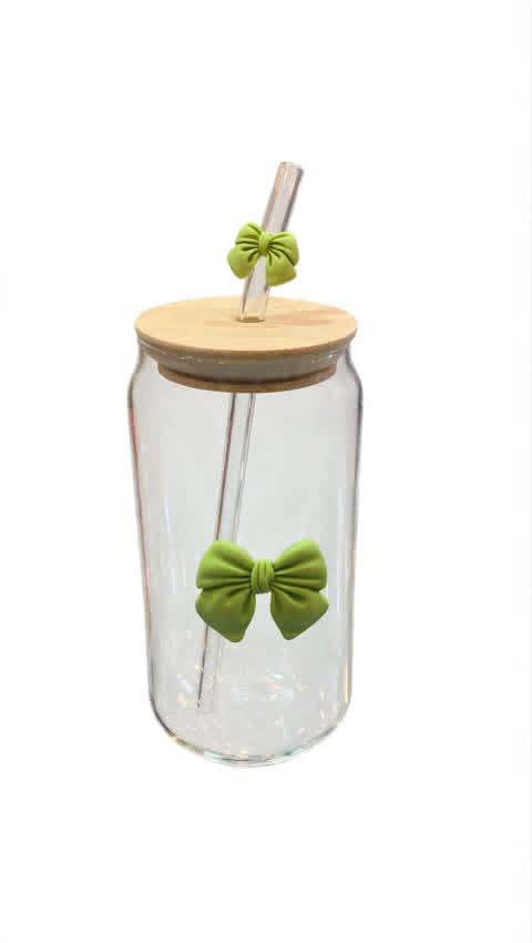 1PC Air Tight Bow Glass Juice Mug Jar High Quality Borosilicate For Juices